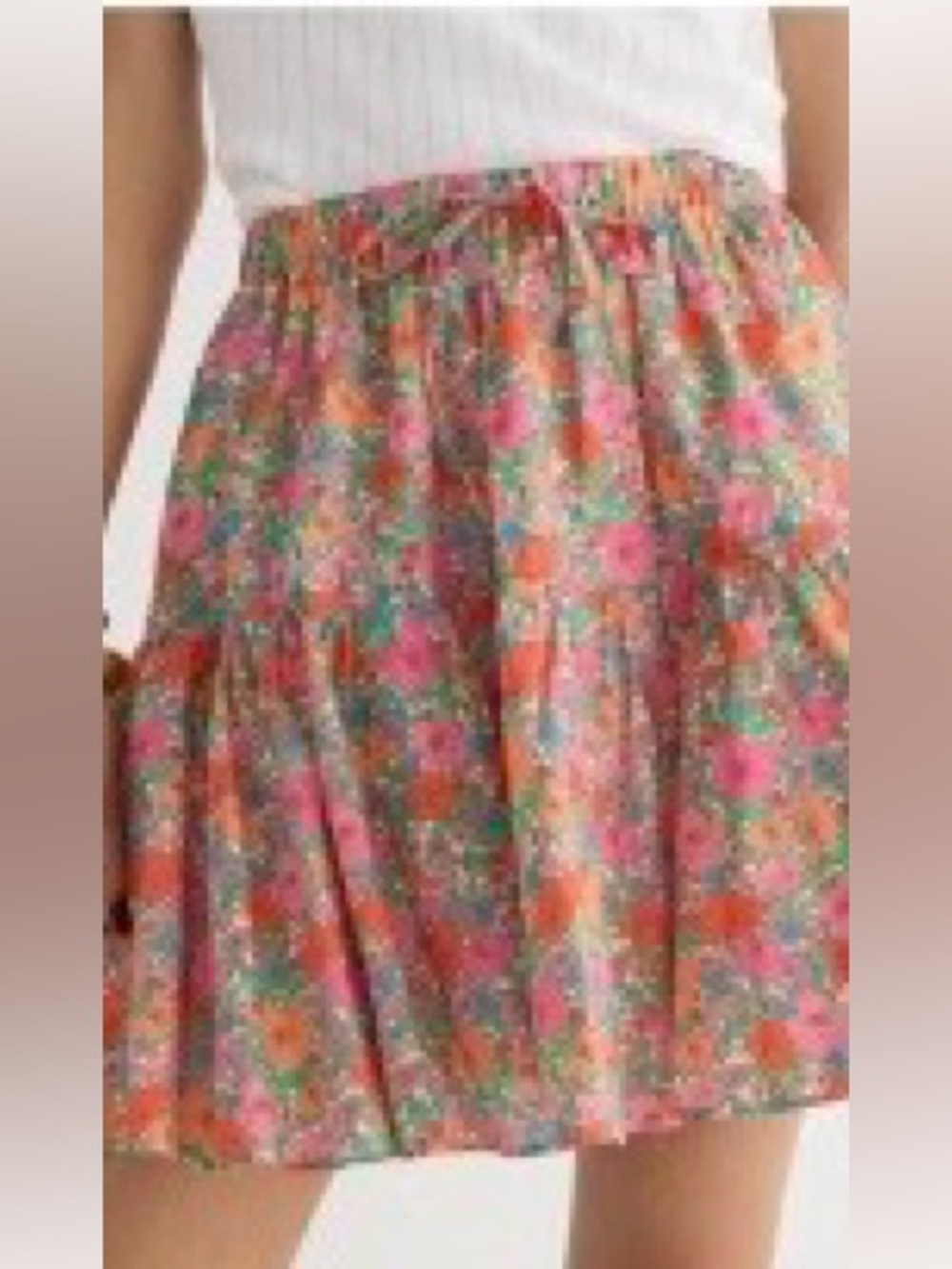 J. Crew Liberty Floral Tiered Mini Skirt  in Pink Meadow Song